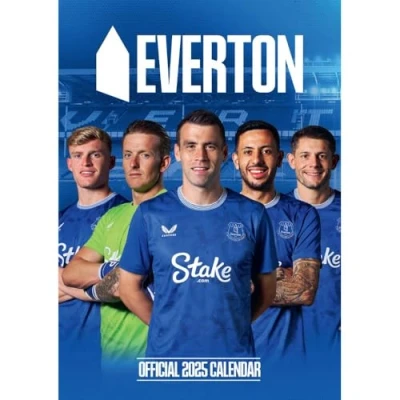 Image of 2025 Calendar Everton FC Month to View A3 Football Official Product