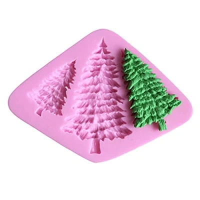 Image of TOSSPER 1pc Christmas Tree Silicone Mold Fondant Cake Decorating Mould Chocolate Diy Baking Tray