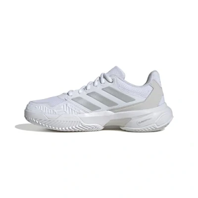 Image of adidas Performance Control Clay court tennis shoes, Women&#039;s, Size: 3.5, Cloud white silver metallic grey one Textile/synthetics
