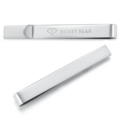 Image of HONEY BEAR 2.12inch Mens Tie Clip Bar Normal Size for Business Wedding Gift,5.4cm