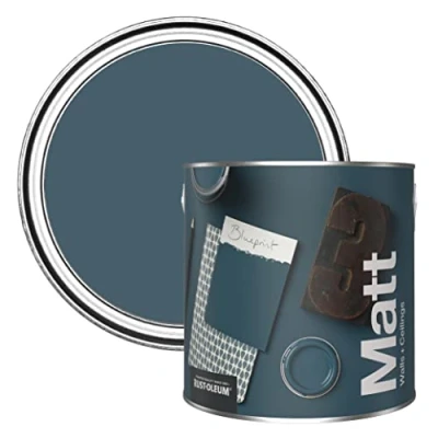 Image of Rust Oleum Colours Matt Emulsion Wall and Ceiling Paint Blueprint 2.5L