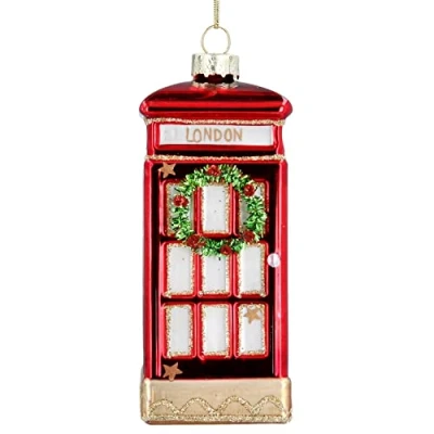 Image of Gisela Graham London Red Phone Box Hanging Decoration