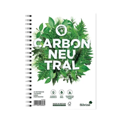Image of Silvine Notebook Carbon neutral Perforated Twin Wire Punched 2 R303