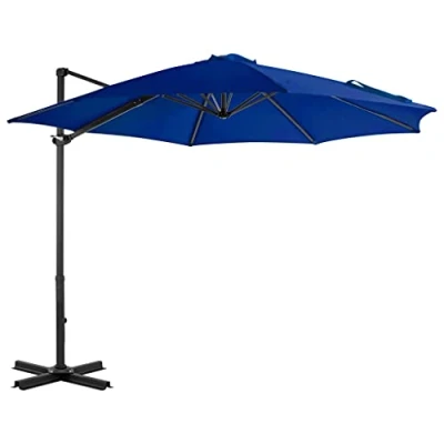 Image of vidaXL Cantilever Umbrella with Sturdy Aluminum Pole and 360 Degree Rotation Azure Blue Durable, UV Protective, Anti Fade, Easy to Clean Ideal for Garden Patio