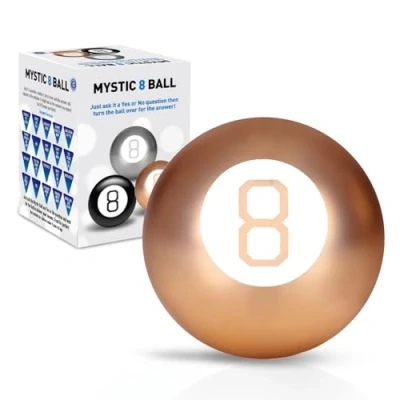 Image of LKH Magic 8 Ball Classic Retro Novelty Mystic Gadget Decision Making Fortune Telling Fun Toy Game Features More Than 20 Answers Predictions Gift Stocking Fillers Gold
