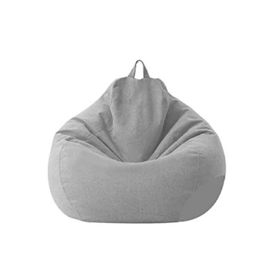 Image of Chickwing Highback Bean Bag Large Bags Chair for Indoor Outdoor Living Room, Adult Kids Comfortable Gaming Home Garden without Filling (Grey,100x120cm)