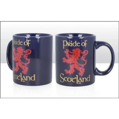 Image of Elgate Pride of Scotland Ceramic Mug with Navy Blue/Purple Glaze Gift Souvenir Cup Tea Coffee Scottish