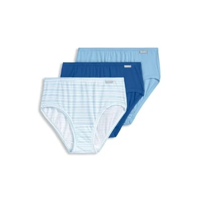 Image of Jockey Women&#039;s Underwear Elance Hipster 3 Pack, Blue Stardust/Boardwalk Stripe/Marina Blue, 6