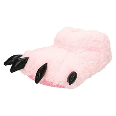 Image of Eaze Girls Casual Claw Slippers Pink Textile UK Size 1 2 EU 33 34 US 3