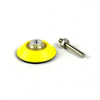Image of MASO HA0514 Hook and Loop Backing Pad with Power Drill Adapter, Self Adhesive Type Grinder Polishing Disc, 2 Inch/50mm Magic Sticker Orbital Sander Polisher Sanding Pad,Yellow/Black