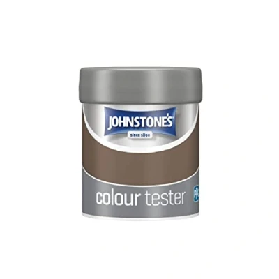 Image of Johnstone&#039;s Paint Tester Pots Wall &amp; Ceiling Mocha Emulsion Easy to Apply Dry in 1 2 Hours 75ml