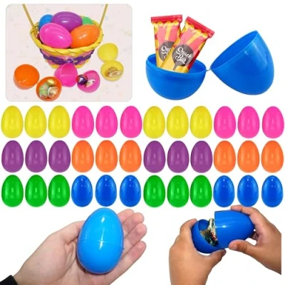 Image of 36PCS Easter Egg Hunt Fillable Eggs, Plastic Filler Eggs Basket Stuffers Surprise Gifts for Kids Size: 5.8cm