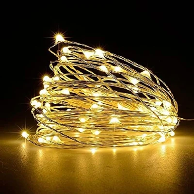 Image of Jsdoin Fairy Lights, 50 LED Battery Operated String Lights Copper Wire Light for Indoor Outdoor Lighting, Bedroom, Wedding Decor, Party, Christmas, Tree Decoration(5M/16ft,Warm White)