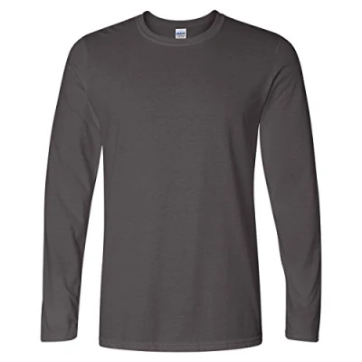 Image of Gildan Men&#039;s Soft Style L/Sleeve T Shirt, Grey (Charcoal), XX Large