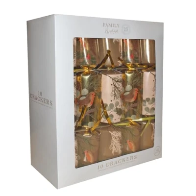 Image of Widdle Gifts 10 Pack Christmas Crackers Family 30cm Robins 1896