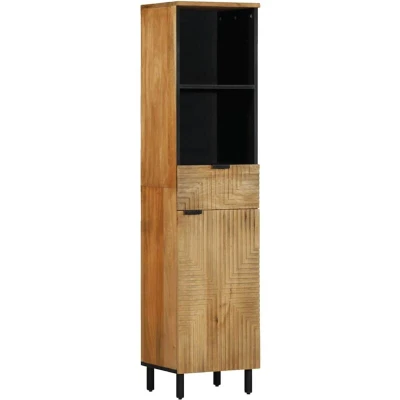 Image of vidaXL Bathroom Cabinet Brown 38x33x160 cm Solid Wood Mango