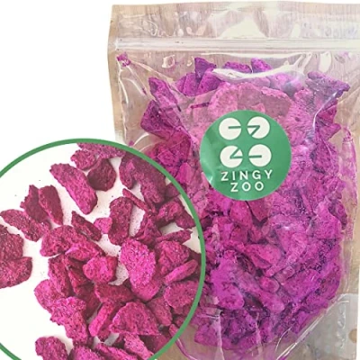 Image of Freeze Dried Red Dragon Fruit XXL 500g Natural Raw Unsweetened Pink Pitaya Pieces Pitahaya Make Smoothie Powder or Snacking Food Colouring Fruits Berries ZingyZoo