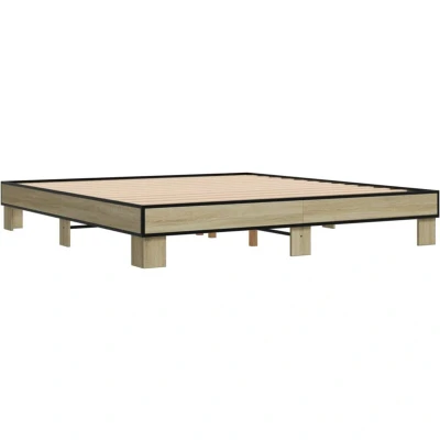 Image of vidaXL Bed Frame without Mattress Sonoma Oak 180x200 cm Super King