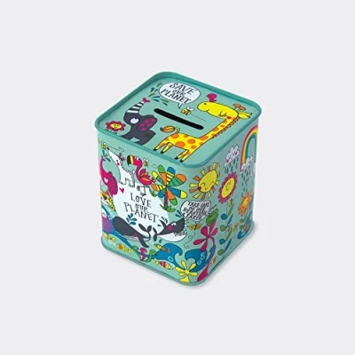 Image of Rachel Ellen Love Our Planet Money Box, 92mm x 77mm 77mm, Multicoloured, (MONBOX32)