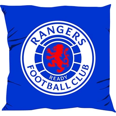 Image of FOCO Rangers Crest Cushion Blue Microfibre With Big Club Logo
