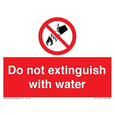 Image of Do not extinguish with water Sign 100x75mm A7L