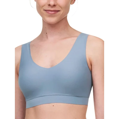 Image of Chantelle Womens SoftStretch V Neck Jersey Crop Top Blue Polyamide Size XL/2XL