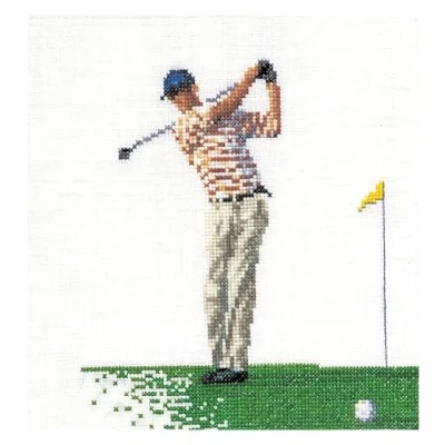 Image of Thea Gouverneur Counted Cross Stitch Kit Golf Aida 18 Count Embroidery for Adults DMC Threads and Other Supplies Included 3032A