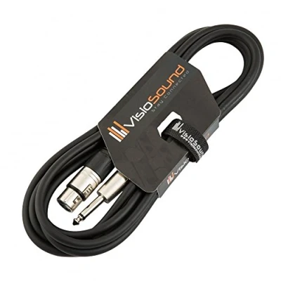 Image of Female XLR to 6.35mm 1/4&quot; Mono Jack Lead/Microphone/Signal Cable / 6 Colours 3m Black