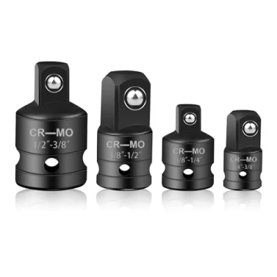Image of Impact Socket Set, 4 Piece Adapter 1/4 to 3/8, 3/8 1/4, 1/2, 1/2 Black Reducer Set Extentsion Conversion Tool Adaptor for Driver Ratchet