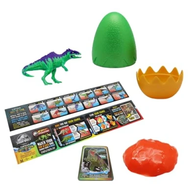 Image of Jurassic World 503 CAPTIVZ Colour Change Edition Eggs with BUILDABLE Dinosaur Toy and Slime. Ideal Present for Boys Girls
