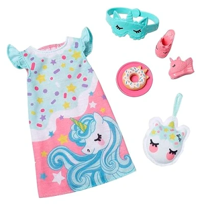 Image of Barbie Clothes, Preschool Toys, My First Fashion Pack, Pajamas and Slippers, Easy Dress Up Play, Bedtime Accessories