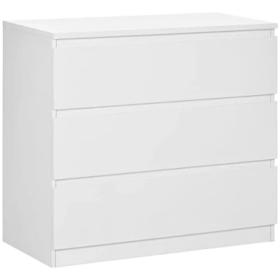 Image of HOMCOM Chest of Drawers, 3 Drawer Storage Organiser Unit for Bedroom, Living Room, White