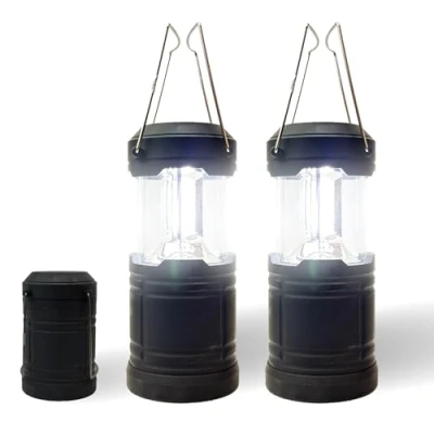 Image of Lizzy Family COB 600 Lumen LED Lantern Collapsible Camping Battery Powered Portable Light for Tents, Operated Lanterns Power Cuts, Emergency Lighting, Fishing (2)