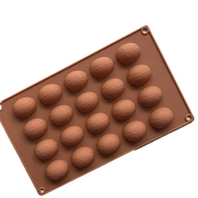 Image of 20 Holes Walnuts Nuts Shape Cake Chocolate Molds Silicone Pudding Mold Household DIY Baking Tools,Cookie Jelly Fondant Candy Mould Mat,Bakeware Pan Tray