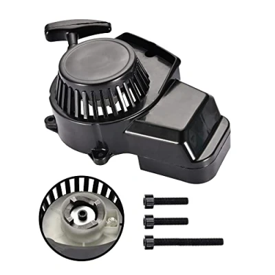 Image of GOOFIT Motorcycle Pull Starter Black Replacement for 2 stroke 43cc 47cc 49cc Pocket Bike ATV Mini Dirt Scooter Water pump Brush Cutter