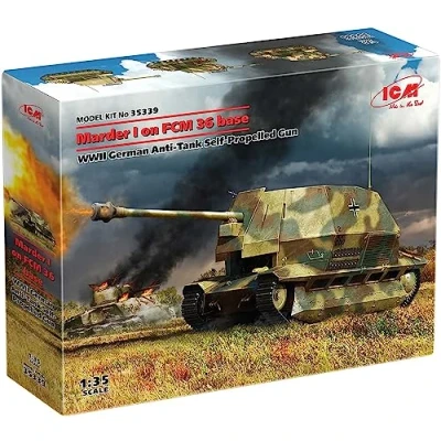Image of ICM ICM35339 1:35 Marder I on FCM 36, WWII German Anti Tank SPG Scale Model Kit, White