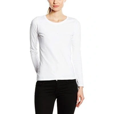 Image of Fruit of the Loom Women&#039;s Valueweight Long Sleeve T Shirt, White, 18 (Manufacturer Size:XX Large)