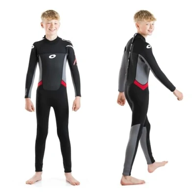 Image of Osprey Boys Full Length 3 mm Summer Wetsuit, Kids Neoprene Surfing Bodyboarding Origin, Multiple Colours, S