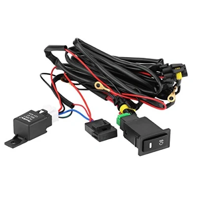 Image of Universal fog light Switch Wiring Kit, 12V 40A Car LED Bar On/Off harness Fuse Relay kit