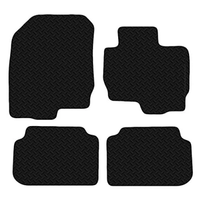 Image of Carsio Car Mats For Mitsubishi Colt 2009 2013 3mm 4pc Set Tailored Fit Rubber Floor Mat Complete Accessory Black Custom Fitted Anti Slip Backing, Heavy Duty &amp; Waterproof