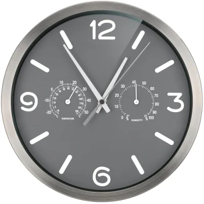 Image of Bresser Wall Clock, Stainless Steel, Gray, 250x250mm