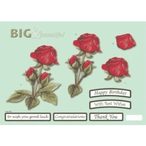 Image of Craft Uk Red Rose Big &amp; Beautiful Die Cut Decoupage + Paper