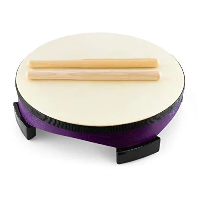 Image of World Rhythm FD 10, 10 Wooden Floor Drum, Childrens Percussion Instrument with Rubberised Feet and 2 Beaters, Ideal for SEN School Environments