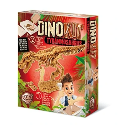 Image of Buki France Dino Kit Tyrannosaurus Dinosaur Toy. Prehistoric Fossil Digging Set. Excavate T Rex Skeleton. Realistic Educational 3D Model. Kids STEM Toy Science Gift for Boys &amp; Girls 8+