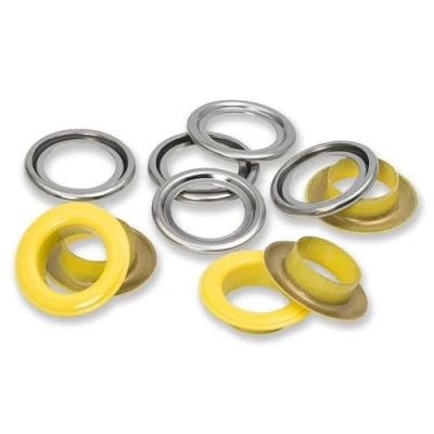 Image of Eyelets with washers [15 pieces Ø 14 mm] Prym yellow/metallic silver
