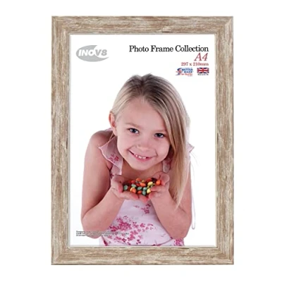 Image of Inov8 Framing PFES SWWA A4 Photo Frame, Wood, Washed Walnut,