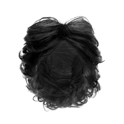 Image of MIVAIUN Wigs Mens Short Curly Fluffy Cosplay Halloween Character Costume 70s 80s Disco Dude Wig Layered Afro Shaggy Black Handsome Men&#039;s Daily Rock Hippy Star (Black)
