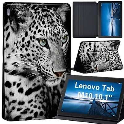 Image of animal Case for Lenovo Tab M10 TB X605F/ X605L/ X505F/ X505L Leather Tri Fold Stand Cover 10.1 Inch Tablet (Leopard)