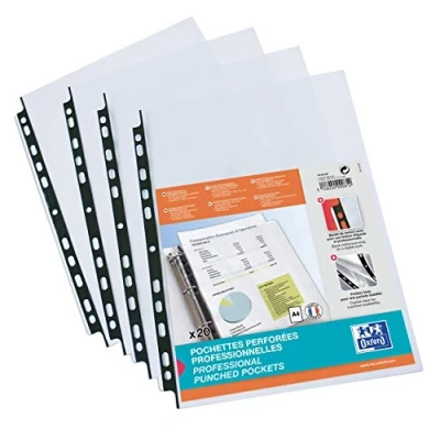Image of Elba 100206895 12/100 Polypropylene Pack of 20 A4 Punched Pockets