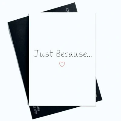 Image of Just Because Greeting Card Blank Inside For Any Occasion All Cards Friendship Thank You Valentine&#039;s Day Red Heart SP103
